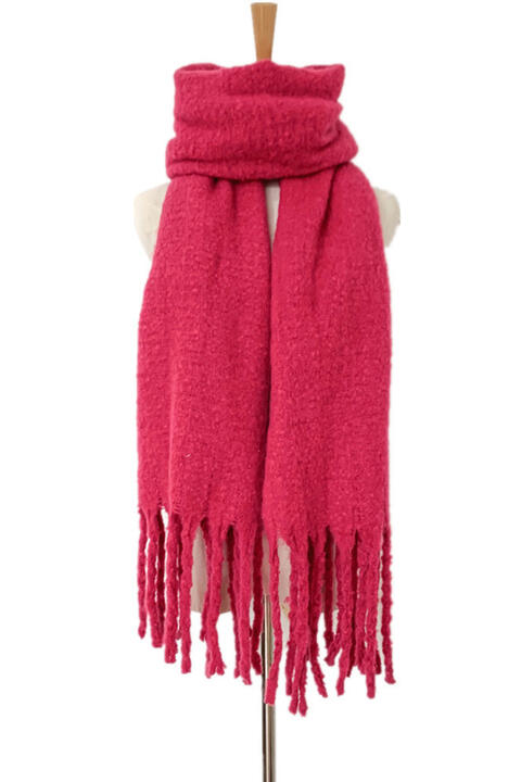 Fringe Detail Polyester Scarf