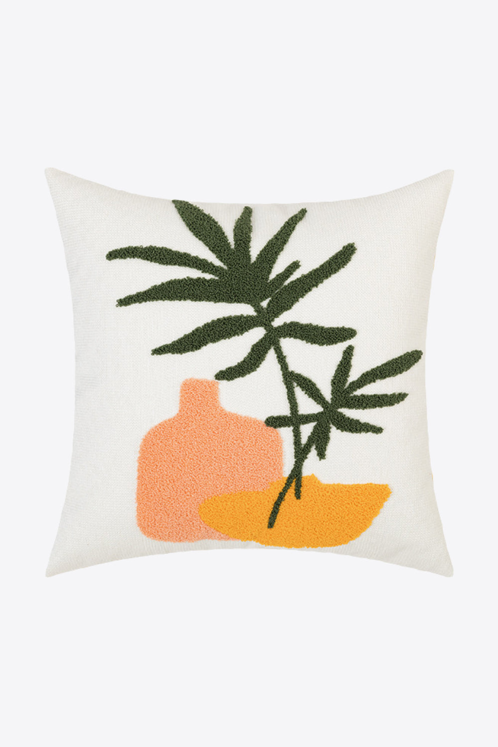 Elements of Spring Punch-Needle Decorative Throw Pillow Case