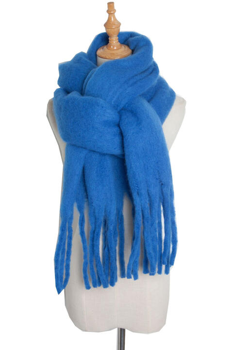 Fringe Detail Polyester Scarf